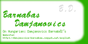 barnabas damjanovics business card